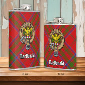 Clan MacDonald van Keppoch Crest over Tartan Heupfles