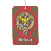 Clan MacDonald van Keppoch Crest over Tartan Luchtverfrisser (Voorkant)