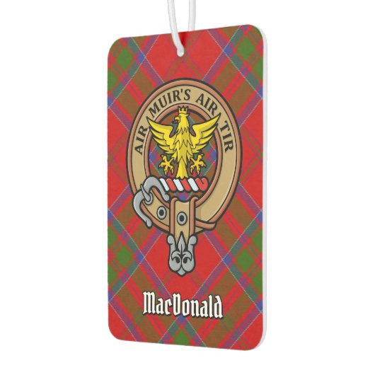 Clan MacDonald van Keppoch Crest over Tartan Luchtverfrisser (Links)