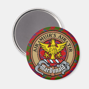 Clan MacDonald van Keppoch Crest over Tartan Magneet
