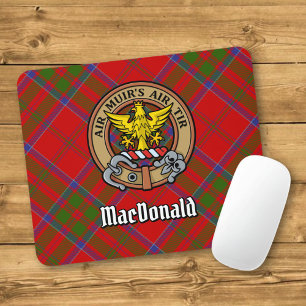 Clan MacDonald van Keppoch Crest over Tartan Muismat