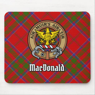 Clan MacDonald van Keppoch Crest over Tartan Muismat