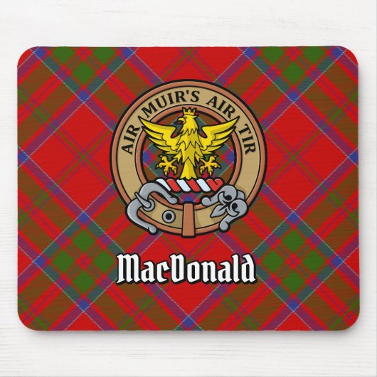 Clan MacDonald van Keppoch Crest over Tartan Muismat (Voorkant)