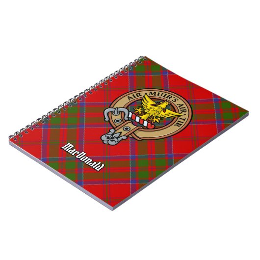 Clan MacDonald van Keppoch Crest over Tartan Notitieboek (Linkerzijde)