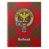 Clan MacDonald van Keppoch Crest over Tartan Notitieboek (Voorkant)