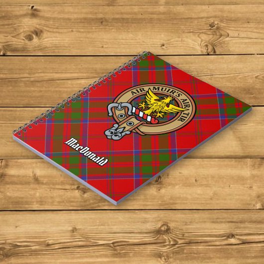 Clan MacDonald van Keppoch Crest over Tartan Notitieboek