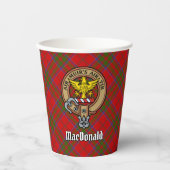 Clan MacDonald van Keppoch Crest over Tartan Papieren Bekers (Voorkant)