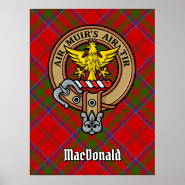 Clan MacDonald van Keppoch Crest over Tartan Poster