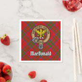 Clan MacDonald van Keppoch Crest over Tartan Servet (Insitu)