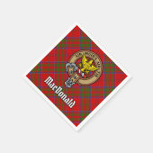 Clan MacDonald van Keppoch Crest over Tartan Servet (Hoek)