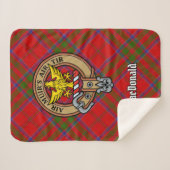 Clan MacDonald van Keppoch Crest over Tartan Sherpa Deken (Voorkant (horizontaal))