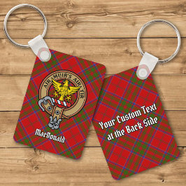 Clan MacDonald van Keppoch Crest over Tartan Sleutelhanger