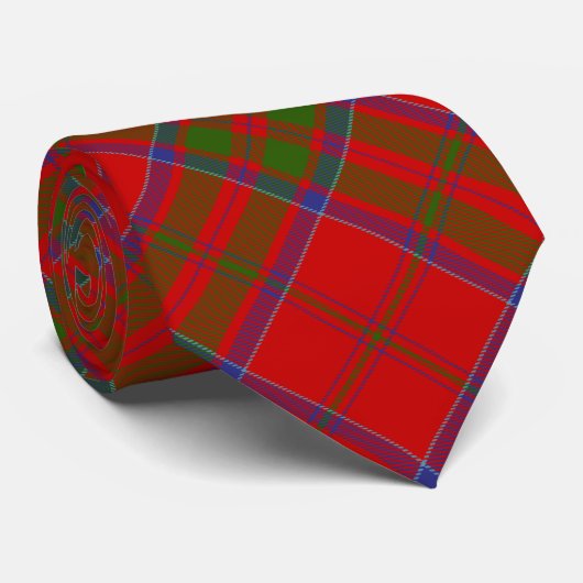 Clan MacDonald van Keppoch Crest over Tartan Stropdas (Opgerold)