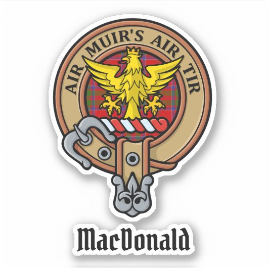 Clan MacDonald van Keppoch Crest Sticker (Voorkant)