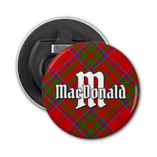 Clan MacDonald van Keppoch Tartan Button Flesopener