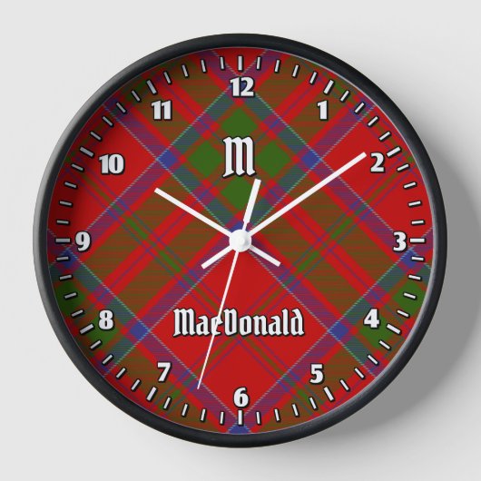 Clan MacDonald van Keppoch Tartan Grote klok (Voorkant)