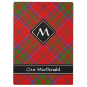 Clan MacDonald van Keppoch Tartan Klembord (Achterkant)