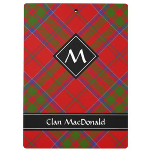 Clan MacDonald van Keppoch Tartan Klembord