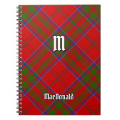 Clan MacDonald van Keppoch Tartan Notitieboek (Voorkant)
