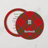 Clan MacDonald van Keppoch Tartan Uitnodiging (Voorkant / Achterkant)