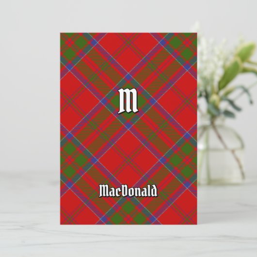Clan MacDonald van Keppoch Tartan Uitnodiging (Staand voorkant)