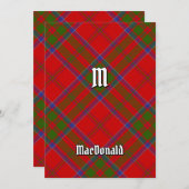 Clan MacDonald van Keppoch Tartan Uitnodiging (Voorkant / Achterkant)