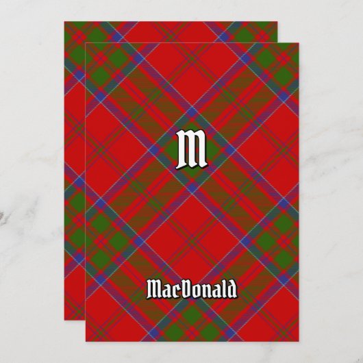Clan MacDonald van Keppoch Tartan Uitnodiging (Voorkant / Achterkant)