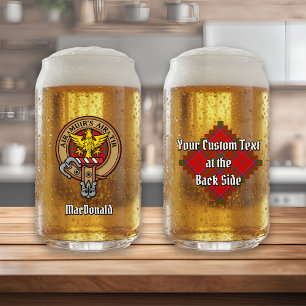 Clan MacDonald van Keppoch-wapen over tartan Blikvorm Glas