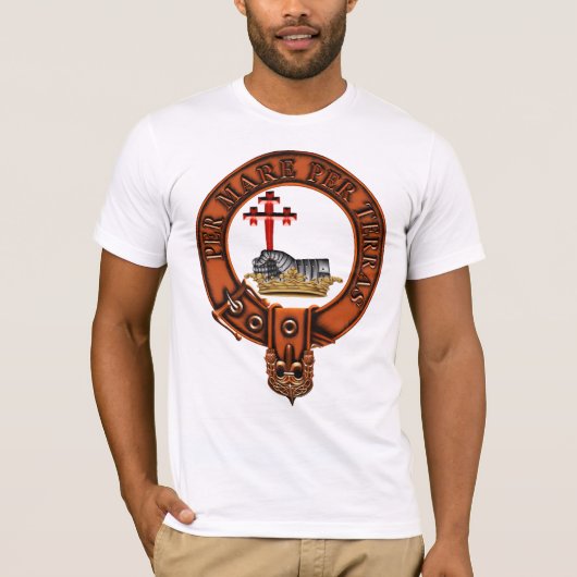 Clan MacDonald van MacDonald Family Crest en Targe T-shirt (Voorkant)
