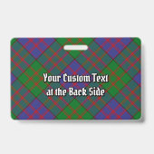Clan MacDonald Wapen over Tartan Badge (Achterkant)