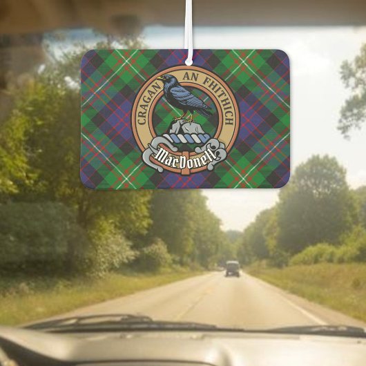Clan MacDonell of Glengarry Crest over Tartan Luchtverfrisser