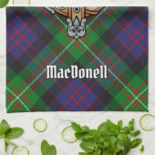Clan MacDonell of Glengarry Crest over Tartan Theedoek (Gevouwen)