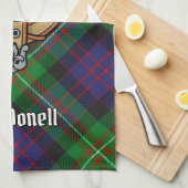 Clan MacDonell of Glengarry Crest over Tartan Theedoek (Quarter Fold)