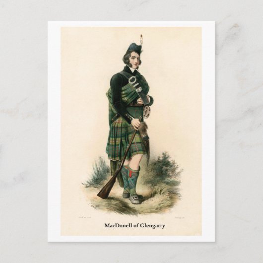 Clan MacDonell van Glengarry Briefkaart (Voorkant)