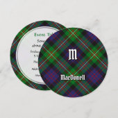 Clan MacDonell van Glengarry Tartan Kaart (Voorkant / Achterkant)