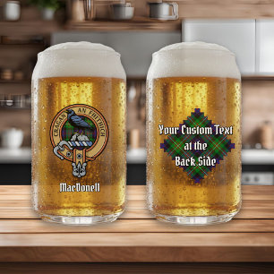 Clan MacDonell van Glengarry Wapen boven tartan Blikvorm Glas