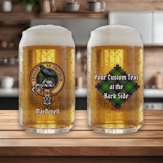 Clan MacDonell van Glengarry Wapen boven tartan Blikvorm Glas