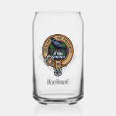 Clan MacDonell van Glengarry Wapen boven tartan Blikvorm Glas (Voorkant)