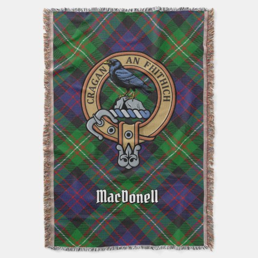Clan MacDonell van Glengarry Wapen boven Tartan Deken (Voorkant Verticaal)