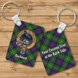 Clan MacDonell van Glengarry Wapen boven Tartan Sleutelhanger