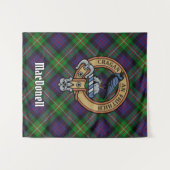 Clan MacDonell van Glengarry Wapen boven Tartan Wandkleed (Voorkant (horizontaal))