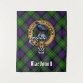 Clan MacDonell van Glengarry Wapen boven Tartan Wandkleed (Voorkant)