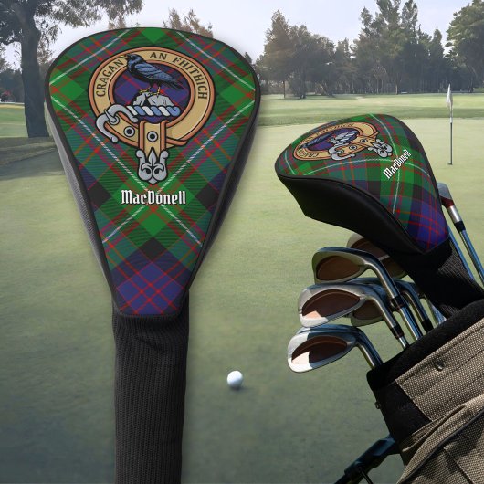 Clan MacDonell van Glengarry Wapen over Tartan Golfheadcover