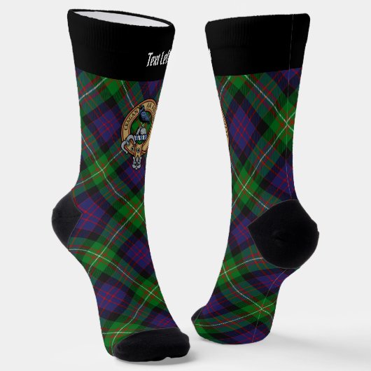 Clan MacDonell van Glengarry Wapen over Tartan Sokken (Gebogen)