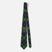 Clan MacDonell van Glengarry Wapen over Tartan Stropdas (Voorkant)