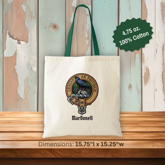 Clan MacDonell van Glengarry Wapen over Tartan Tote Bag