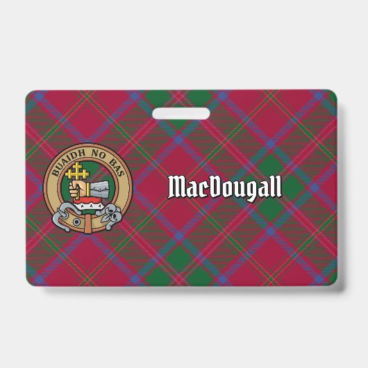 Clan MacDougall Crest over tartan Badge (Voorzijde)