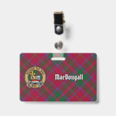 Clan MacDougall Crest over tartan Badge (Voorzijde met clip)