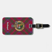 Clan MacDougall Crest over Tartan Bagagelabel (Voorkant horizontaal)
