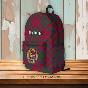 Clan MacDougall Crest over tartan Bedrukte Rugzak